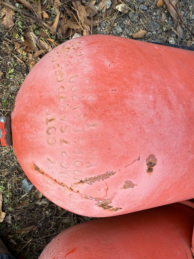 Used (4) 9” DIA X 4’L ACCUMULATOR BOTTLES & NOV AIR OPERATED PUMP