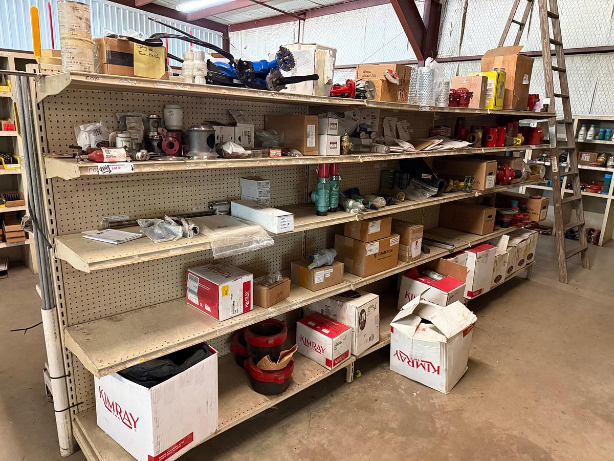 Used 15’ x 2’ x 6’ ADJUSTABLE DOUBLE SIDED 6-SHELVE STEEL RACK