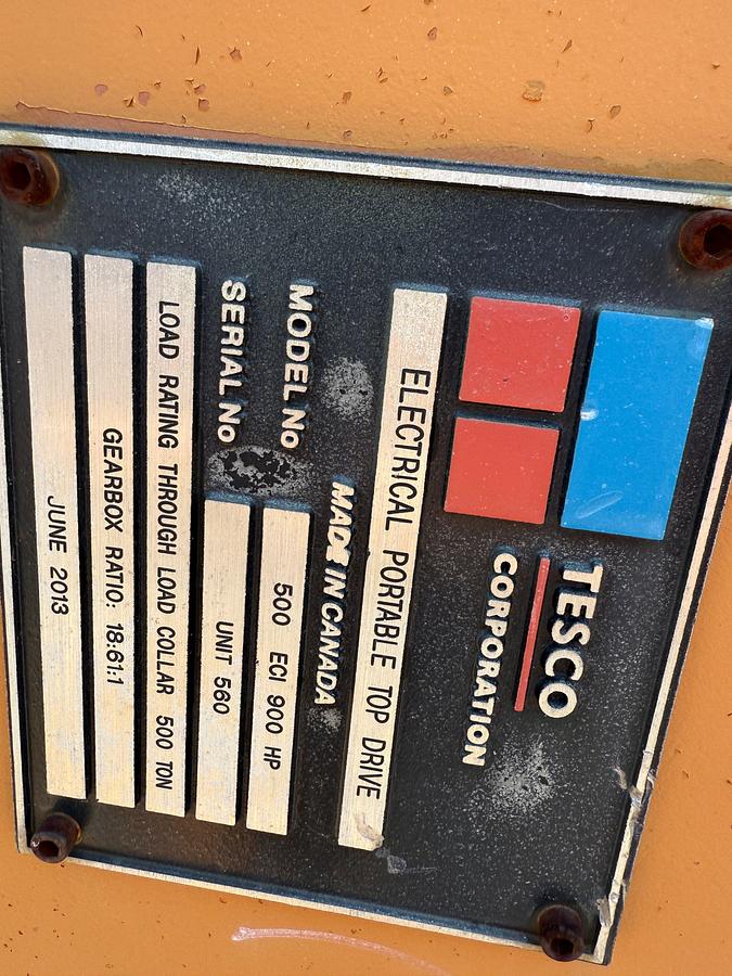 Used TESCO 500-TON ECO AC 900-HP TOP DRIVE ASSEMBLY