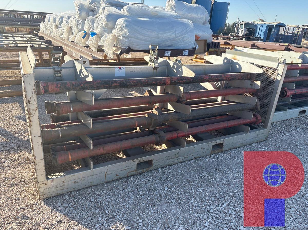 Used (24) JTS. OF TESTED 3” 1502 15K WP FLOW IRON W/ TRANSPORT RACK