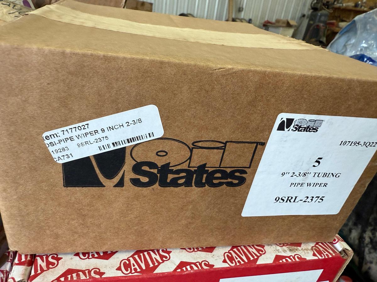 Used (UNUSED) (6) BOXES of TYPE GA OIL SAVER RUBBERS, (3) BOXES CAVINS 2-7/8” & (2) CAVINS 2-3/8” INSERTS, (1) 9” 2-3/8” TUBING WIPER