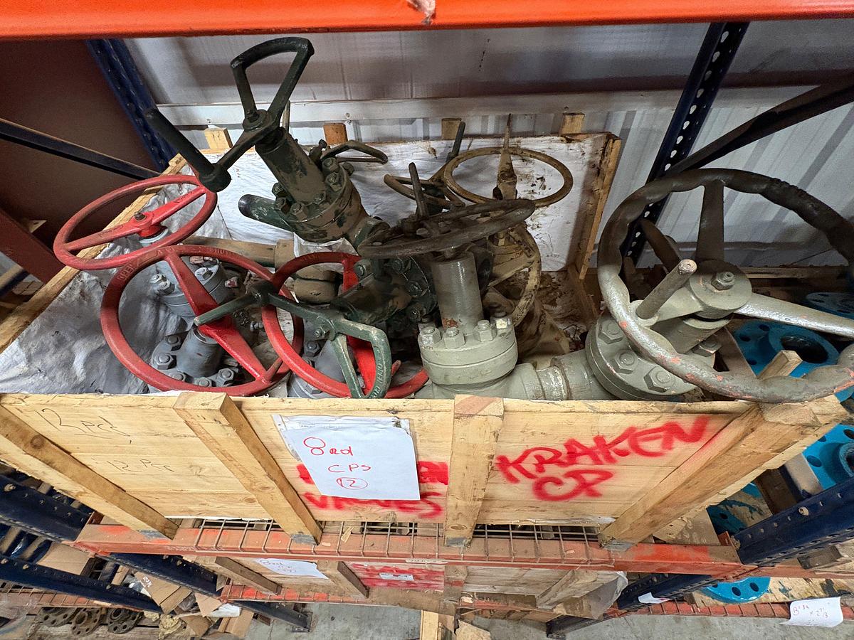 Used (20x$) 2 crates w/ (20) 2-9/16” 8RD 5M gate valves