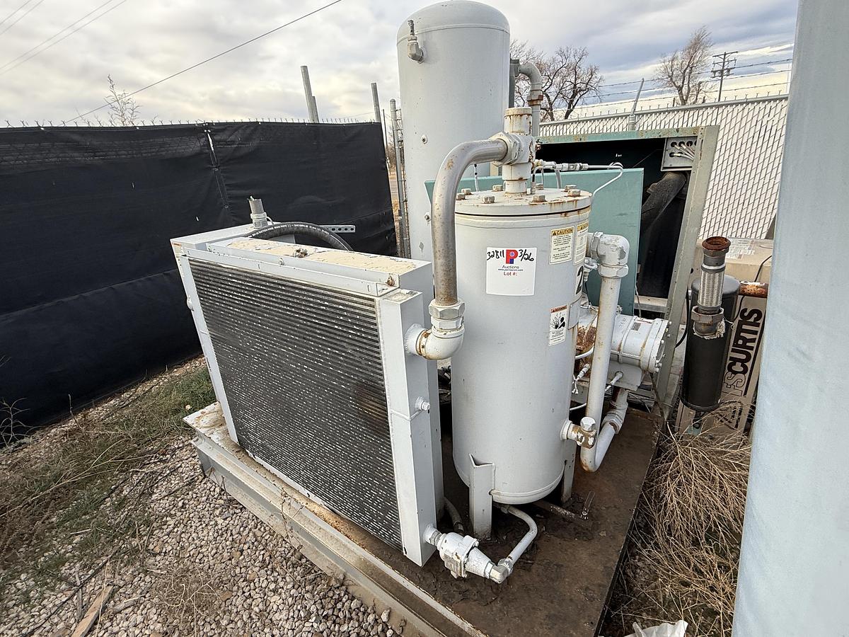 Used FS CURTIS RS-100 F 458 CFM 100 PSI SKIDDED AIR COMPRESSOR (INCOMPLETE)