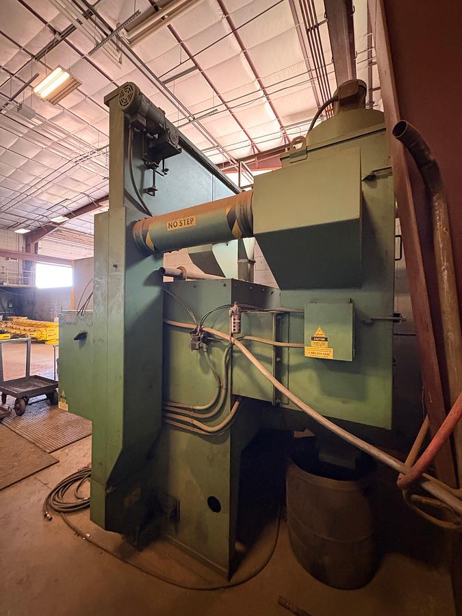 Used Goff 48 table blast machine w/ loop elevator