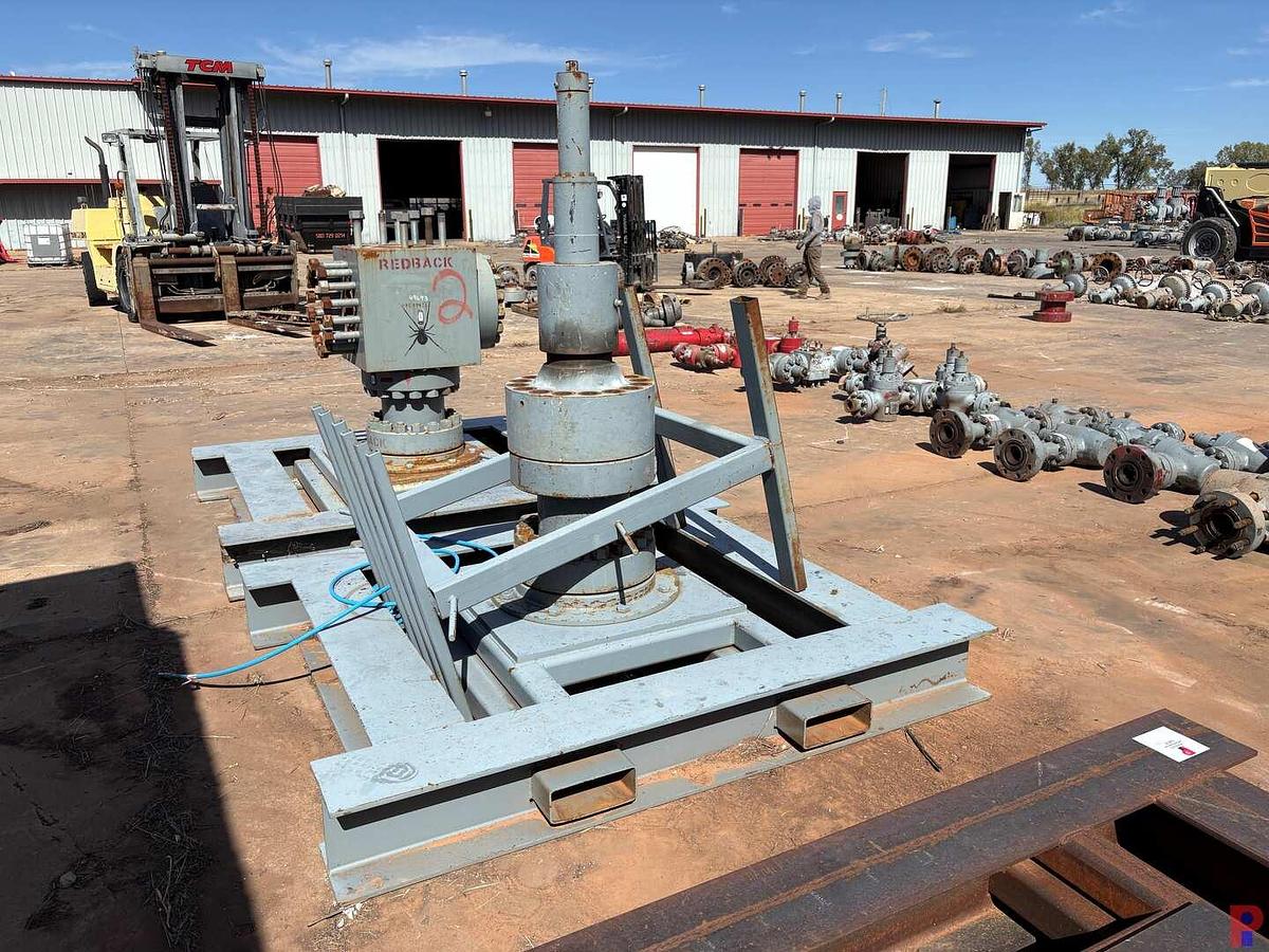 Used 7’ X 6’ FRAC TREE TRANSPORT SKID W/ FRAC VALVE STEM, TOOL RACK, & FORKLIFT POCKETS