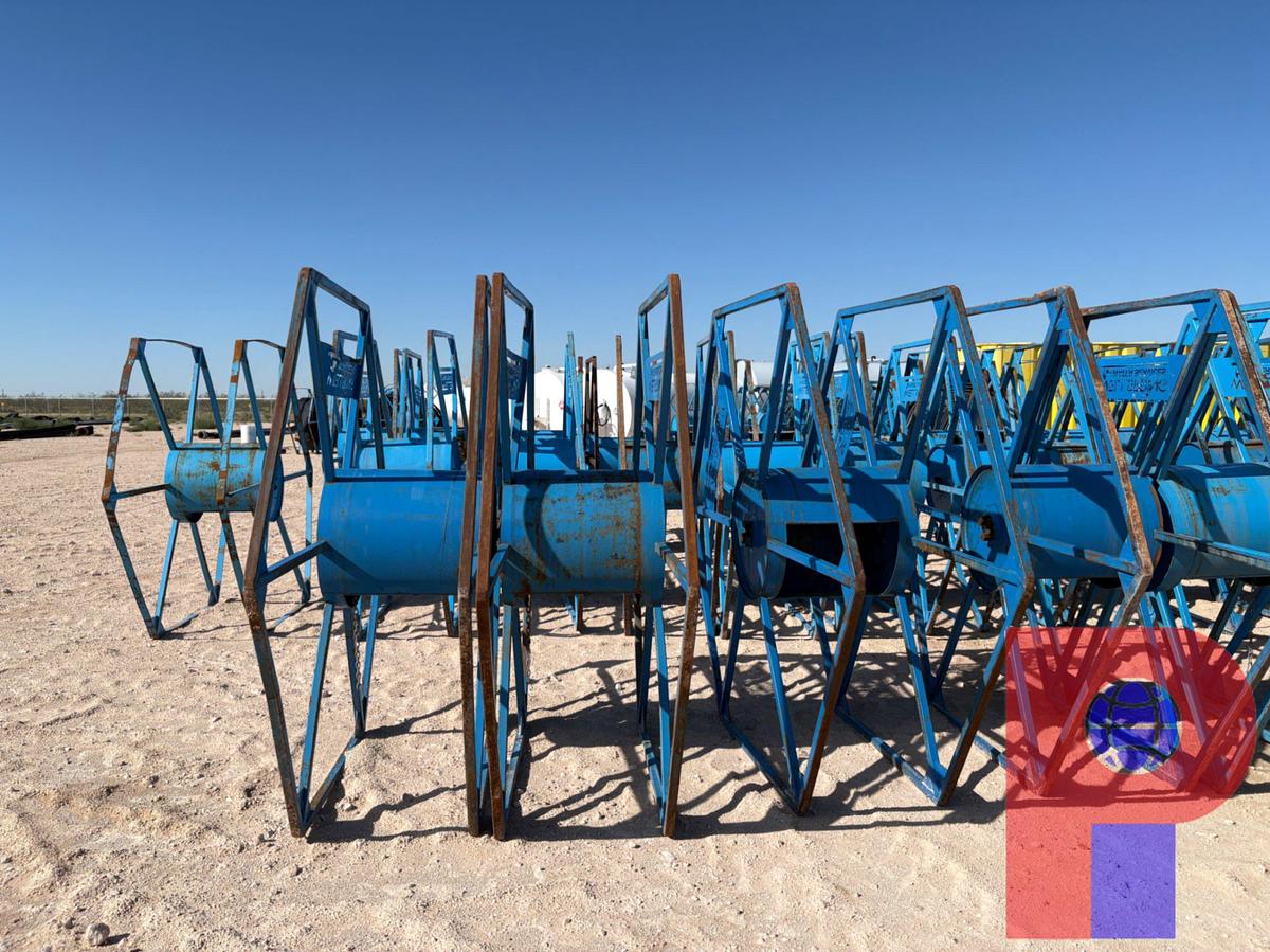 Used (16X$) (16) WELLSPRING LAYFLAT HOSE REELS FOR UP TO 16”DIAMETER LAYFLAT HOSE