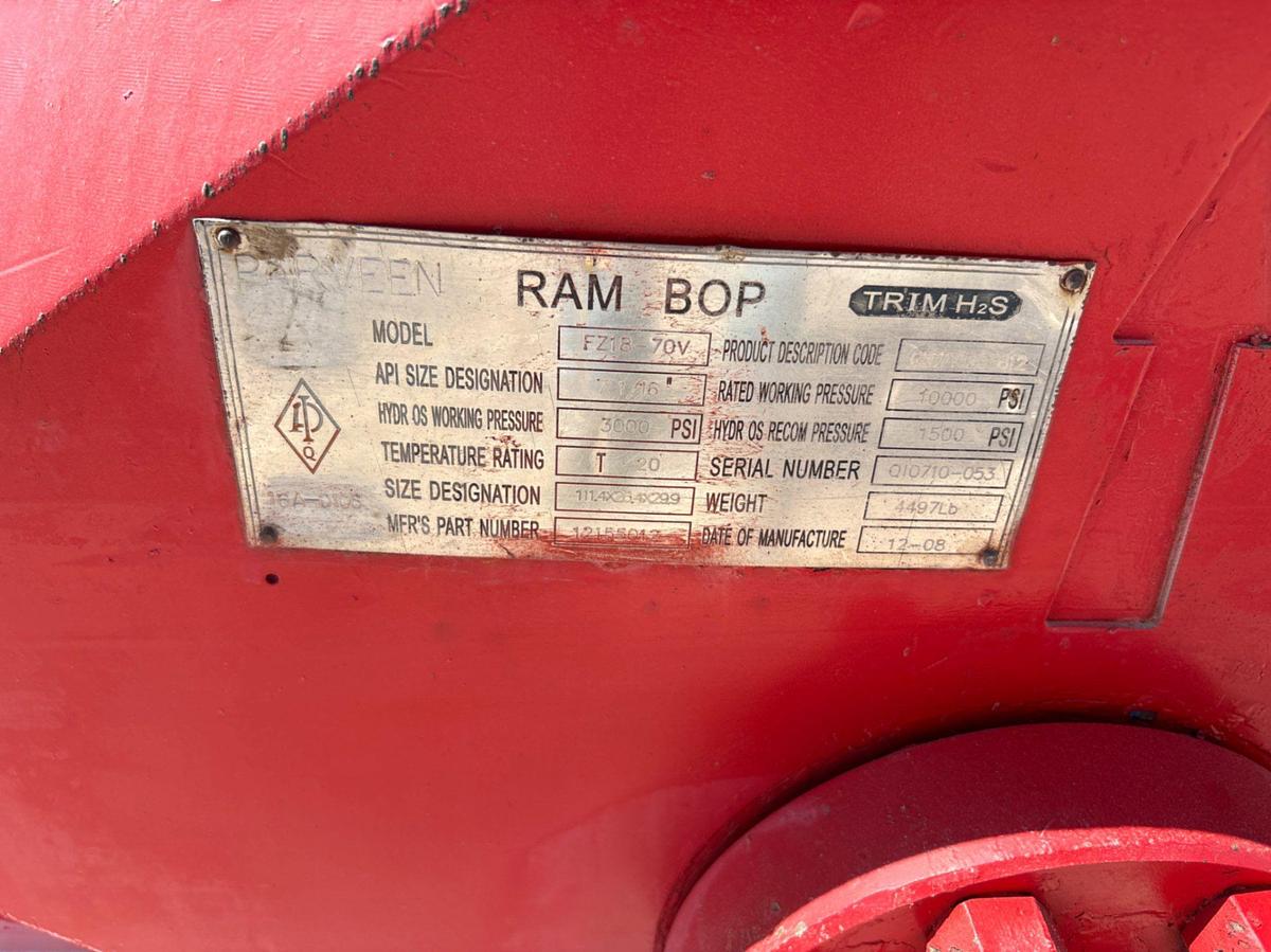 Used Parveen FZ18-70V 7-1/16” 3K hydraulic single ram bop
