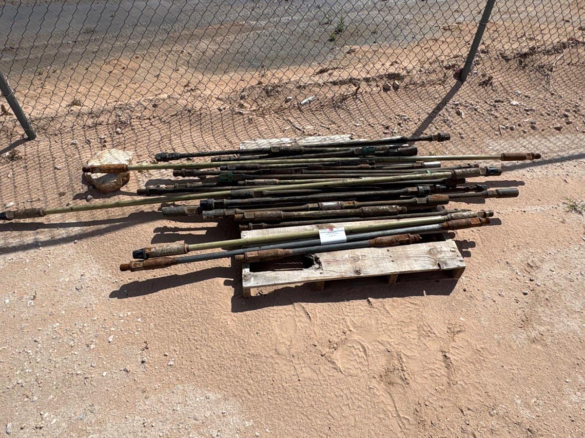 Used Pallet of (25) assorted sucker rod pup jts 1’L to 8’L