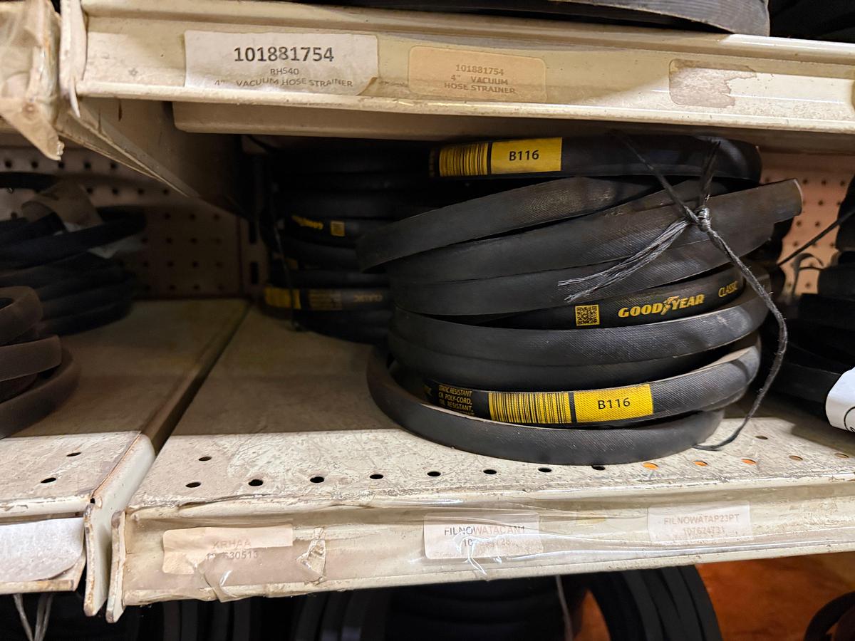 Used SECTION OF (150+) MOSTLY GOODYEAR B-SECTION BELTS SIZE RANGE B62 THRU B225