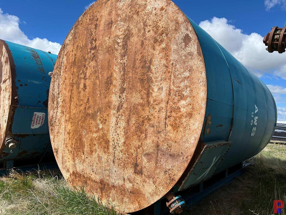 Used SKIDDED 12’DIAMETER X 20’H 400BBL VERTICAL STORAGE TANK