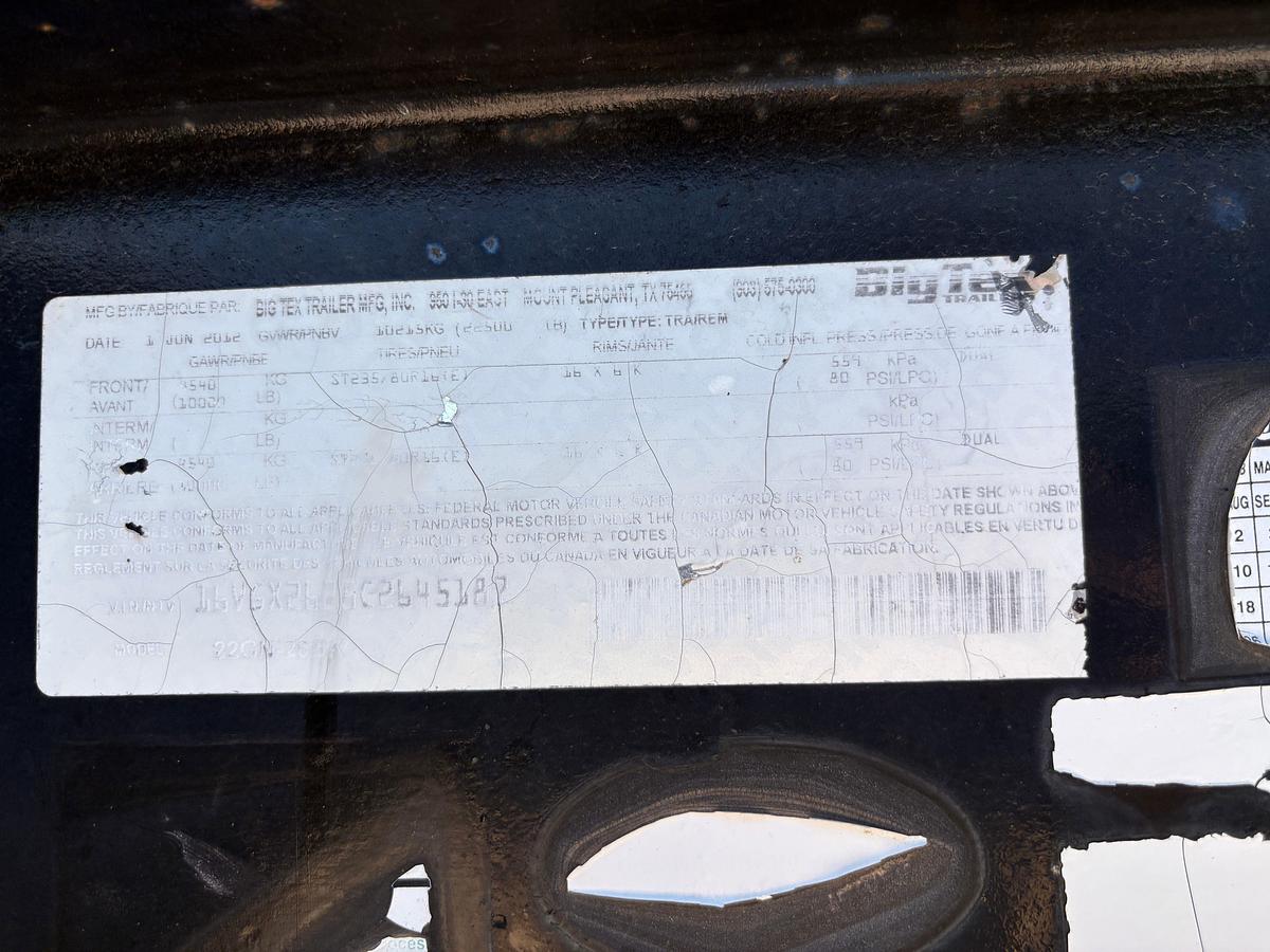 Used 2012 BIG TEX 26’ X 102” T/A GOOSENECK TRAILER