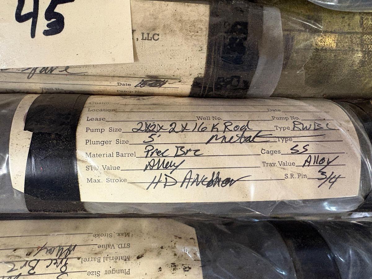 Used 2-1/2” x 2” x 16’, 5’ MTL PLGR, NIC BBL, SS TRIM, DOWNHOLE PUMP