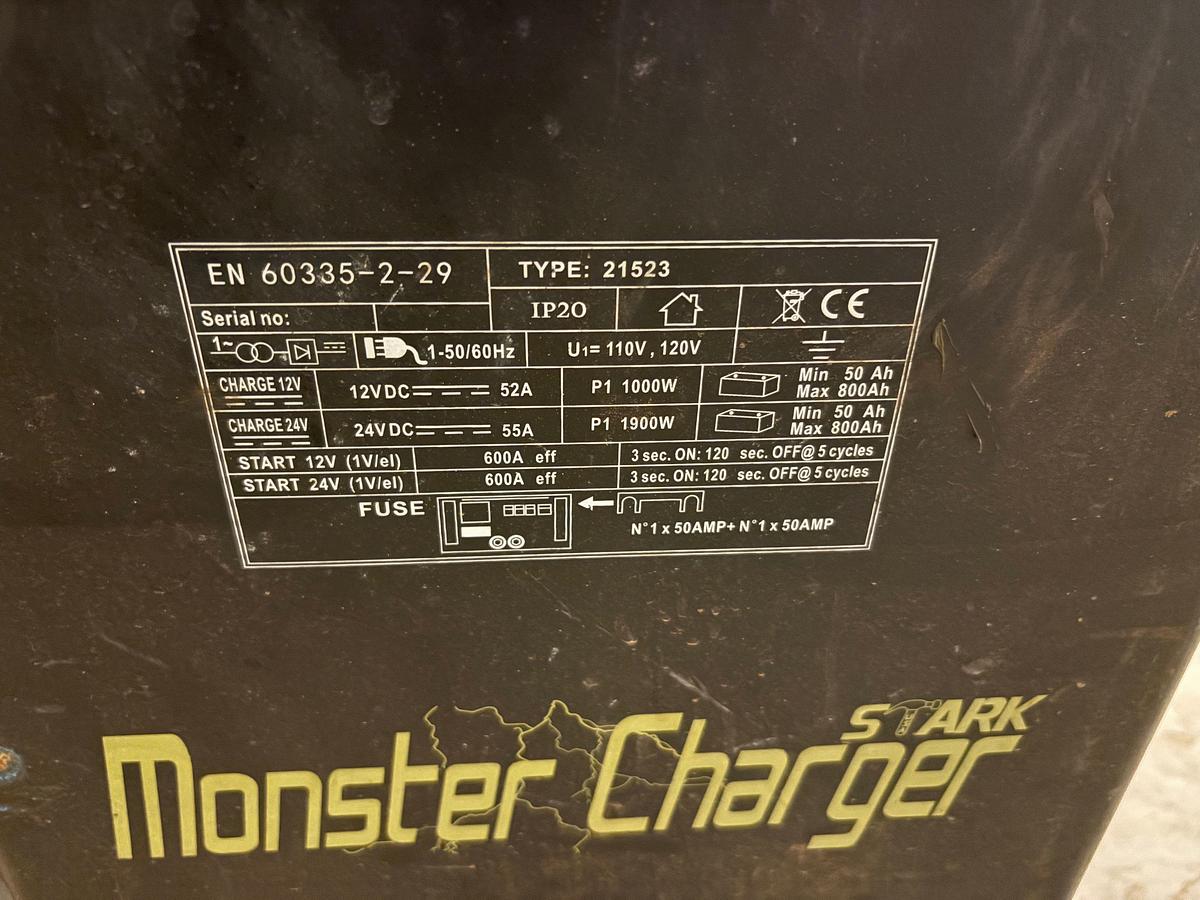 Used Honda eu3000is inverter generator, stark monster battery charger, & ingersoll Rand S9-8 air compressor