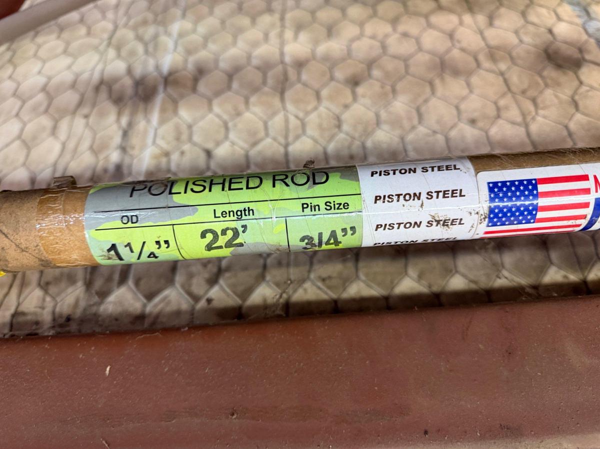 Used 1-1/4 x 22’ x 3/4 pin piston steel polished rod