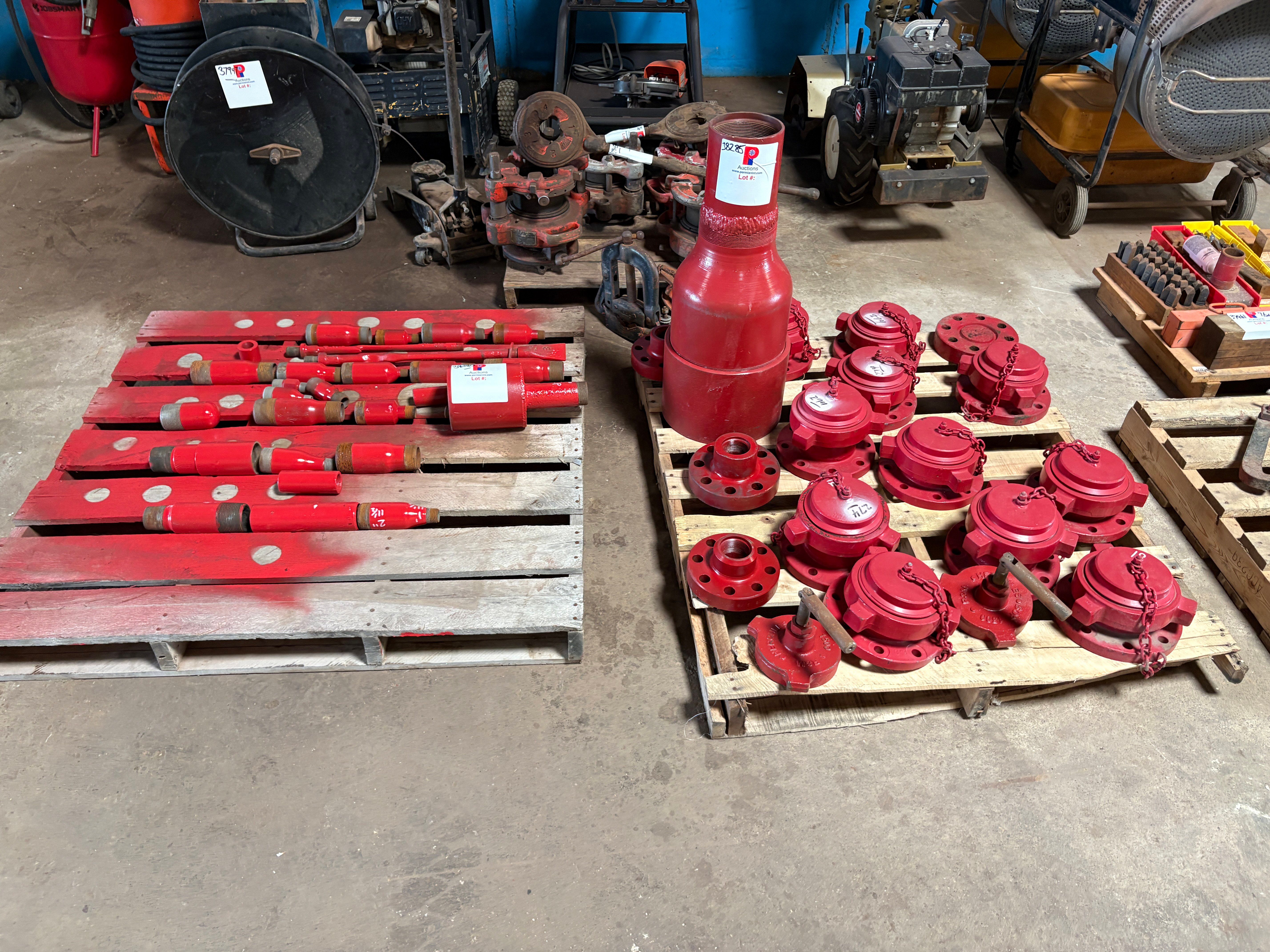Used (2 pallets) assorted swages & 4” weco flanges
