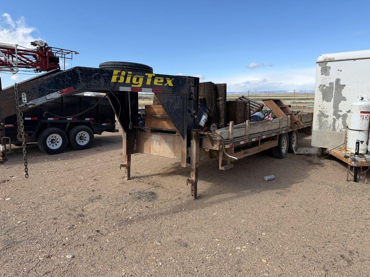 Used 2008 Big Tex 20’ Flatbed Trl. W/ well service rig parts