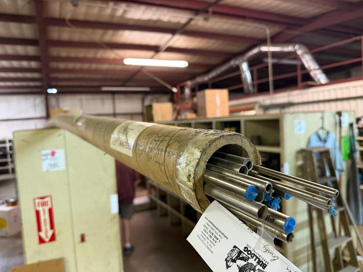 Used LOT OF STAINLESS STEEL TUBING (APPR. 110 FT) 1/2” x 20’ (APPR 220 FT) 3/8 x 20’ & (SOME) 1/4” x 20’