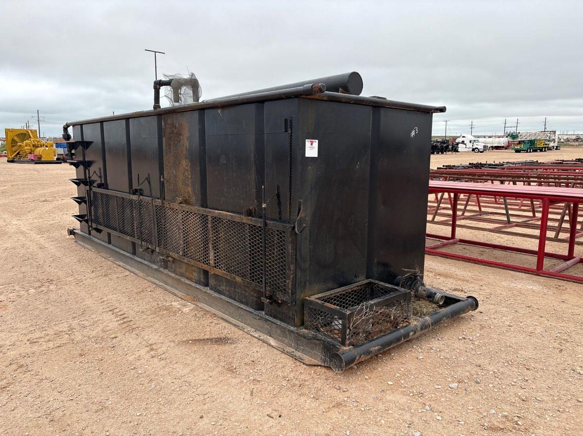 Used 18’ x 6’ x 6’ 2-compartment open top fluid tank