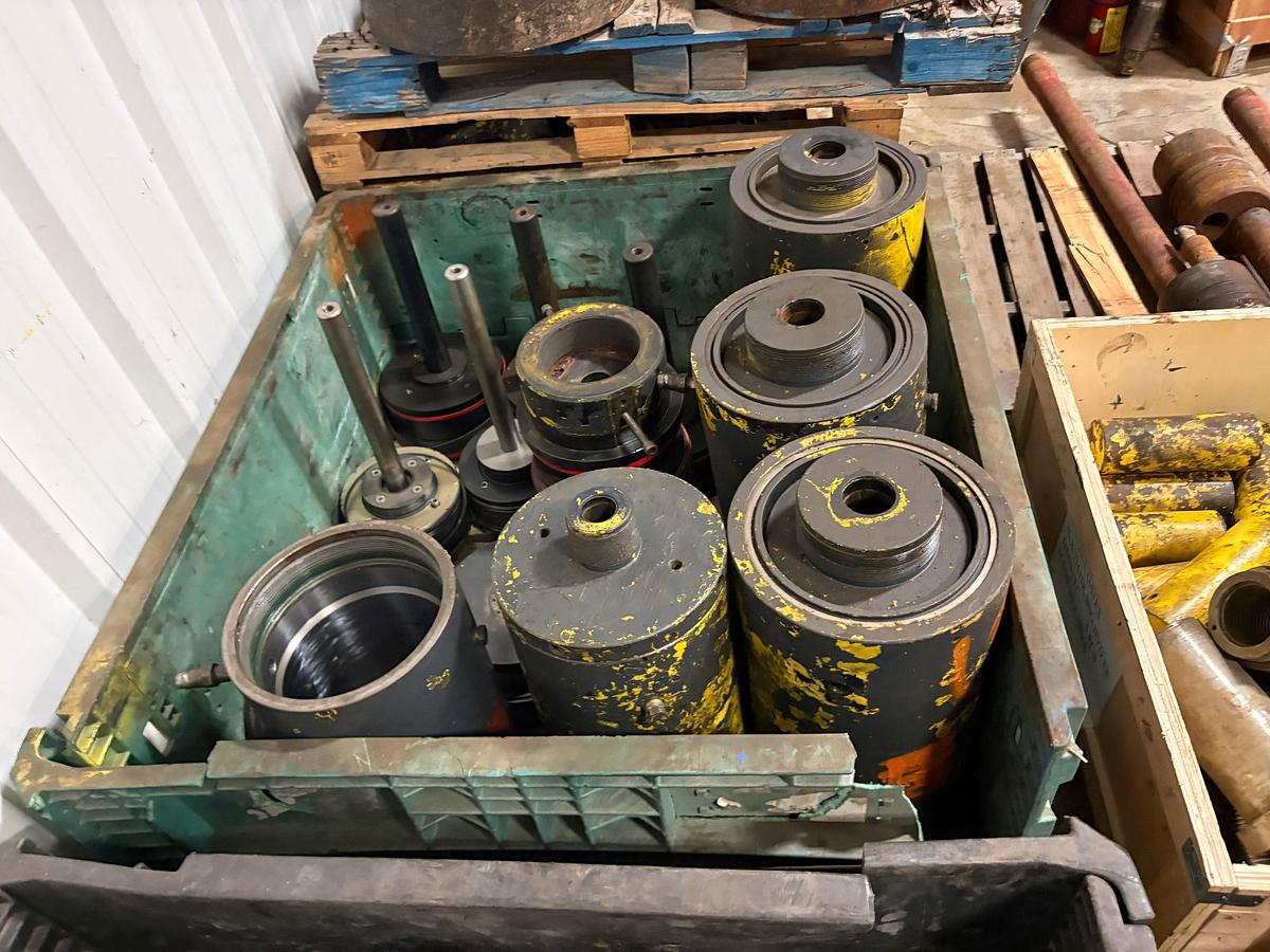 Used (6 pallets) of assorted frac valve parts, stem assemblies, bonnet flanges, & esp hangers