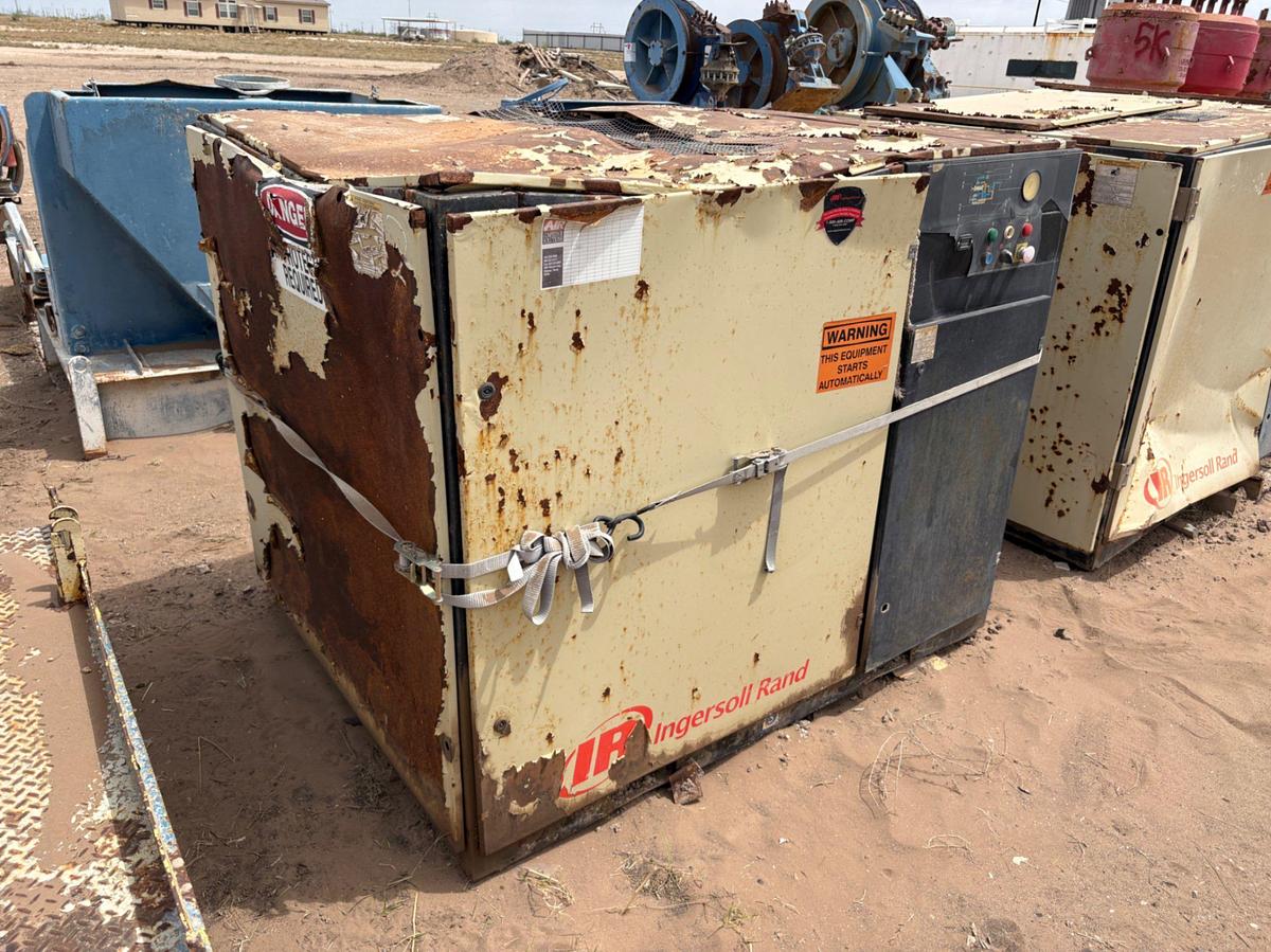 Used (3) inoperable/incomplete ingersoll Rand up6-40-125 corkscrew air compressors & (1) Sullivan palatek air compressor