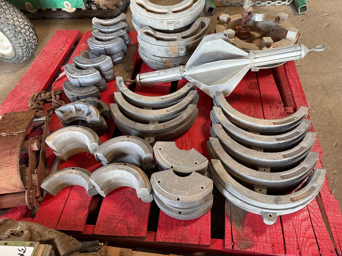 Used (2) PALLETS W/ MCELROY FUSION MACHINE ADAPTERS, COUPLERS, 15” PVC INFLATABLE PIPE PLUG, (2) HEATING ELEMENTS