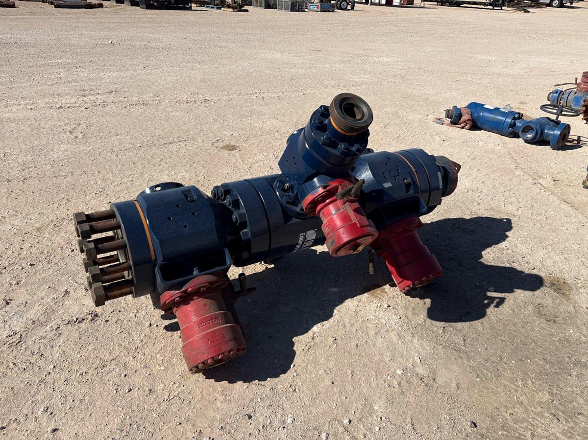 Used 5” x 2-1/12” 15k fluid cross w/ (2) 5” ball valves & (2) 2” ball valves