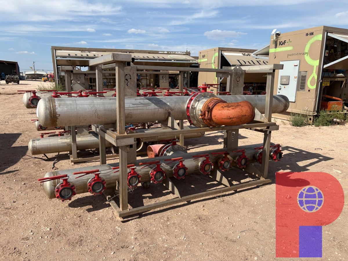 Used (2) STAINLESS DISTRIBUTION MANIFOLDS W/ 12” INLET & (10) 4” OUTLETS