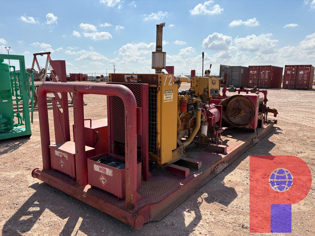 Used NATIONAL OILWELL JWS-185 TRIPLEX PUMP UNIT, SKIDDED