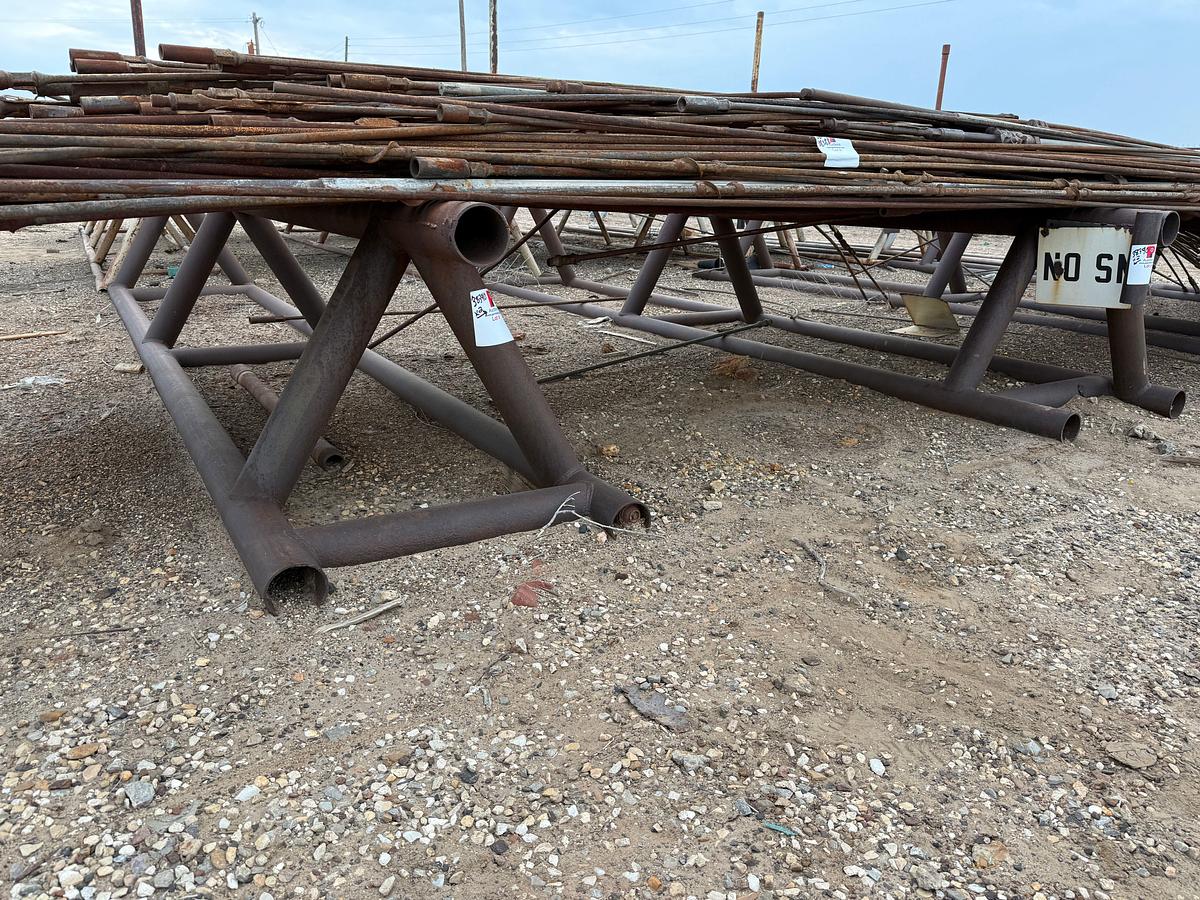 Used (2 x $) 16’ x 32” TRIANGULAR PIPE RACKS W/ PIPE STAYS