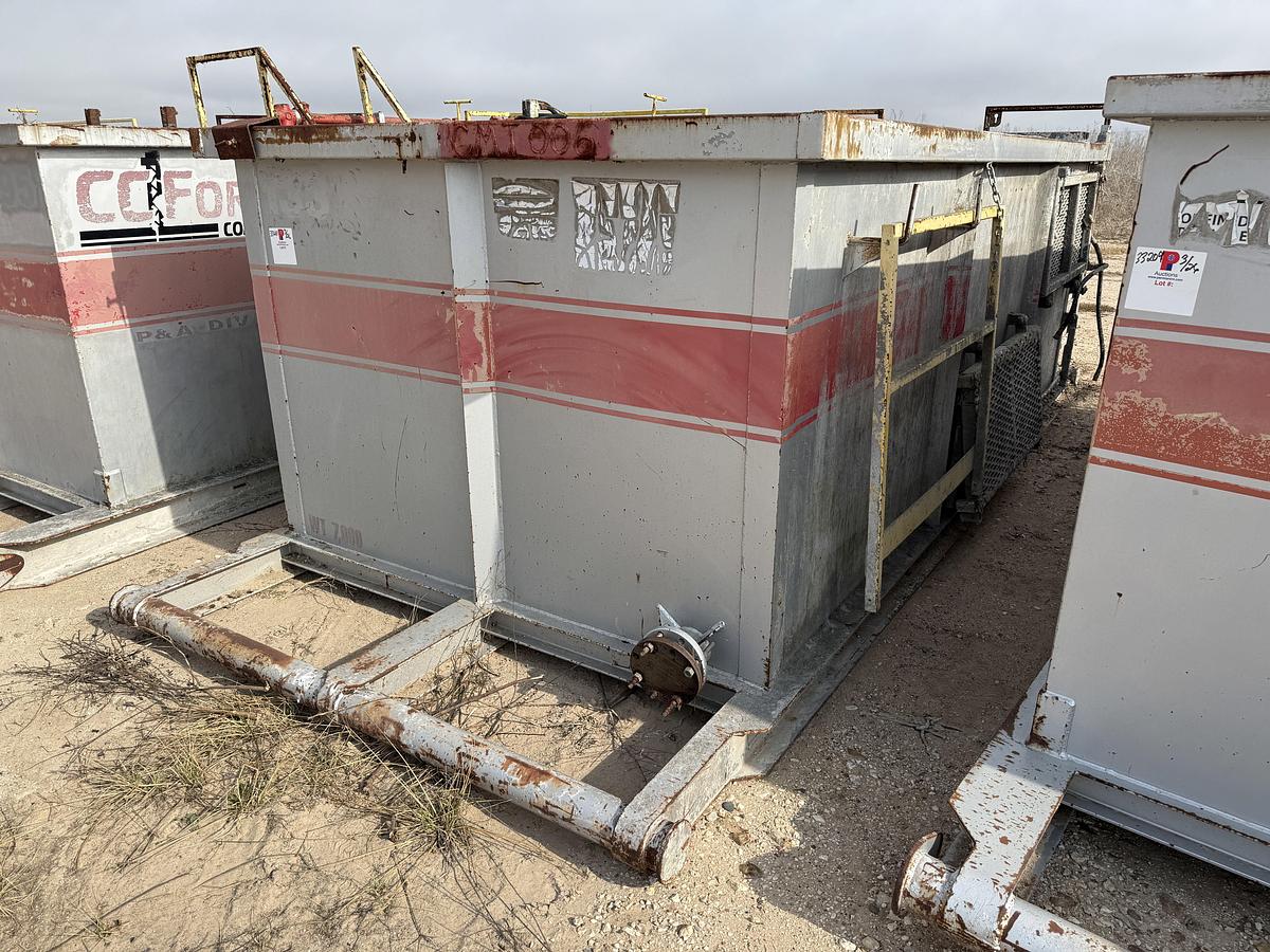 Used 15’ X 7’ X 5’ 3-COMP CEMENT MIXING TANKS W/ CATWALK & PORCH