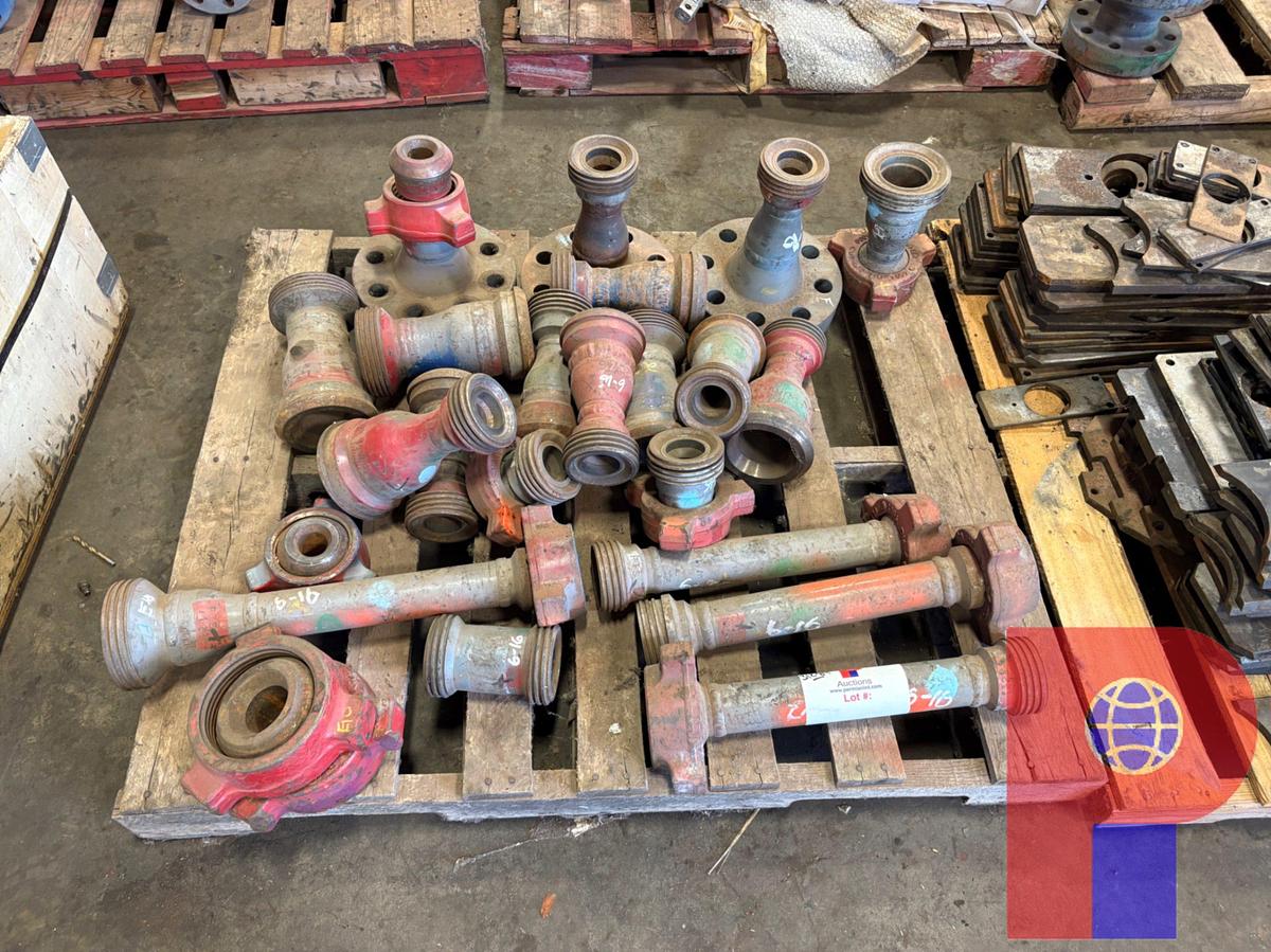 Used PALLET W/ 2” 1502 WECO FLANGES, (3) 2” 1502 PUP JTS
