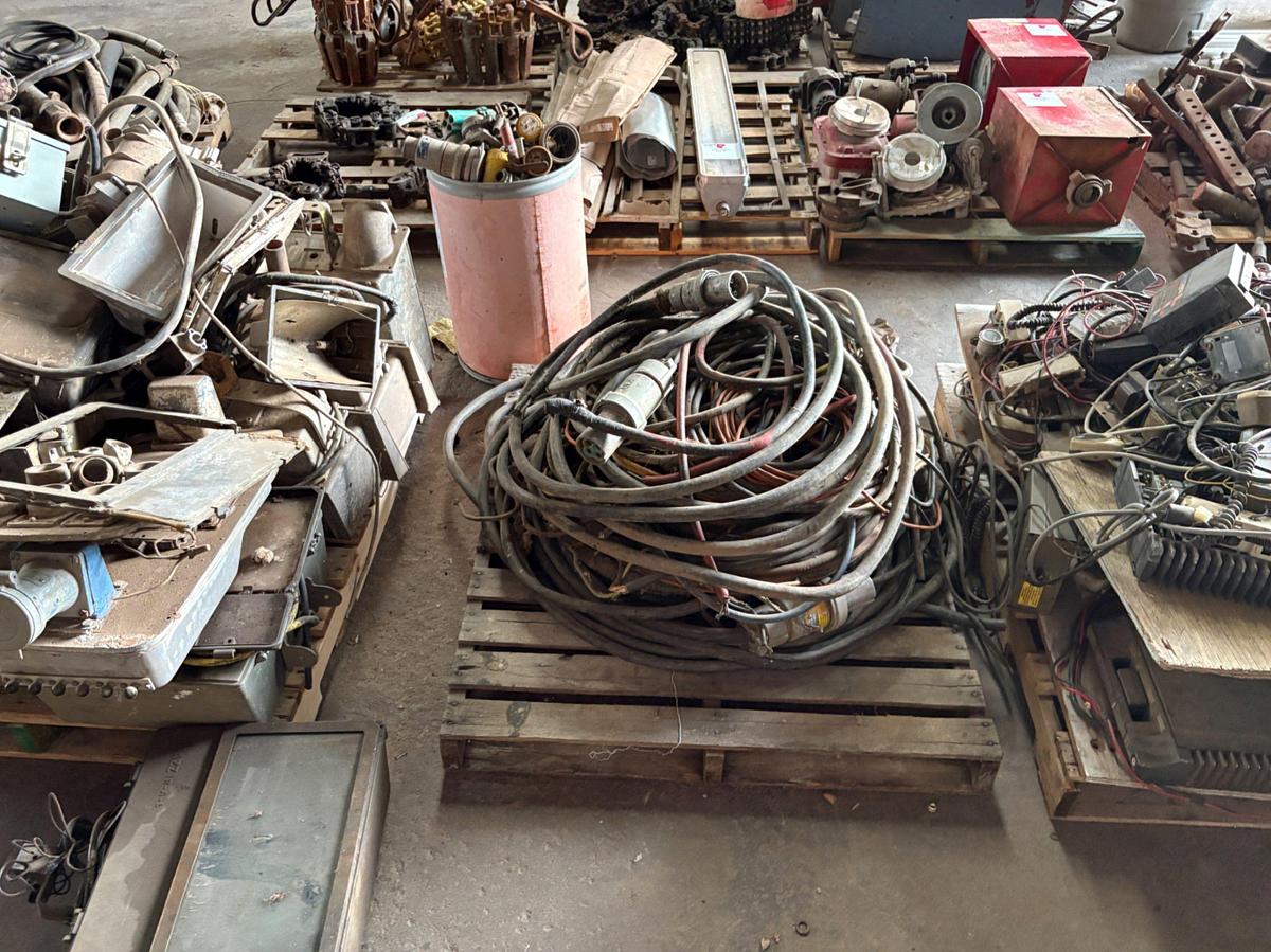 Used (5 pallets) of assorted flood lights, electrical components, wiring, etc.