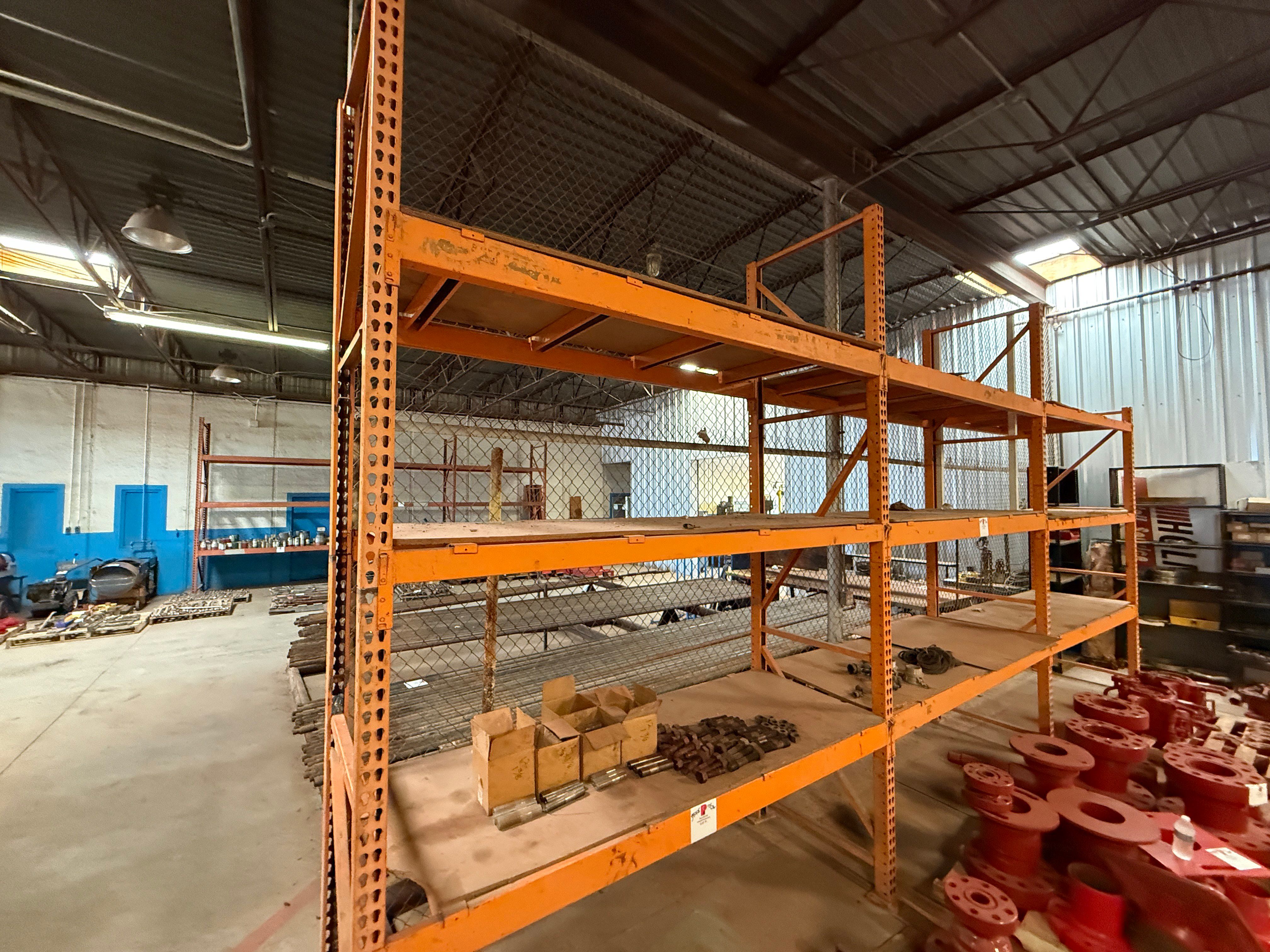 Used 24’L x 36”W x 12’H 3-SECTION 3-SHELVE INDUSTRIAL WAREHOUSE RACK
