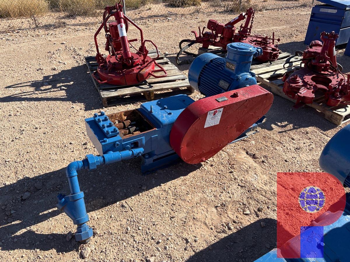 Used TRIPLEX CHARGE PUMP P/B: ELECTRIC MOTOR