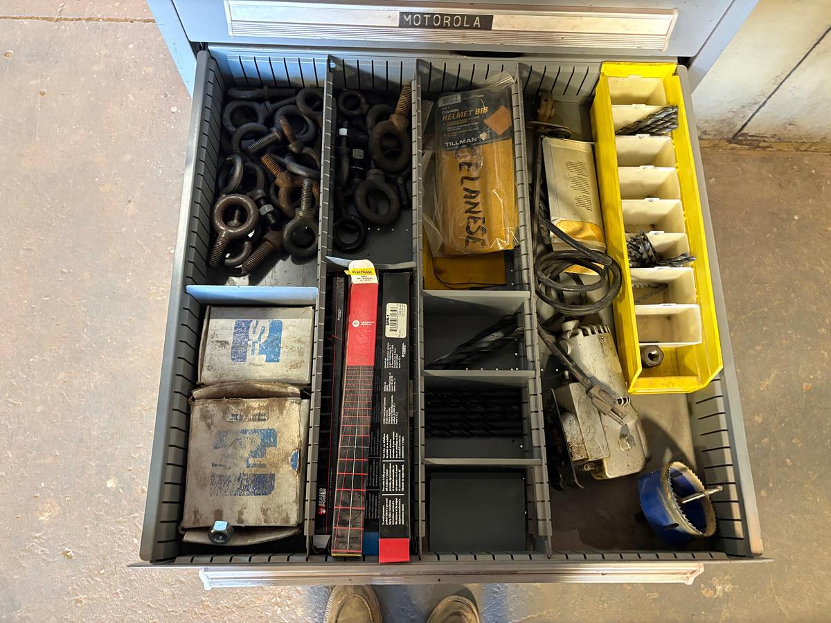 Used Lyon MS-II safety link 12-drawer rolling toolbox w/ assorted machine shop tools