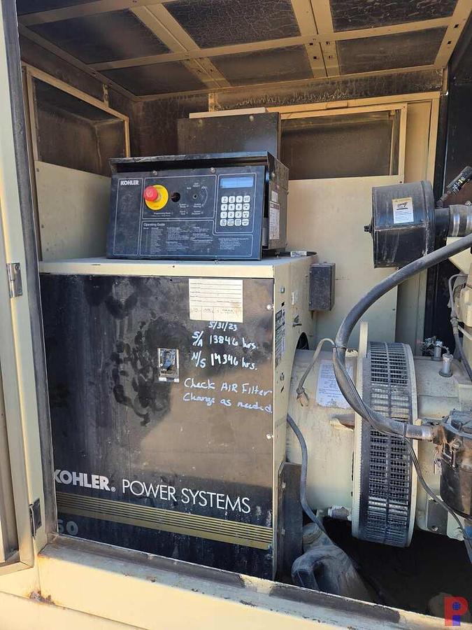 Used KOHLER POWER SYSTEMS 58KW DIESEL GENERATOR W/ FUEL TANK