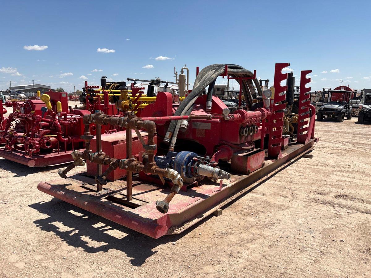 Used Gardner Denver PAH triplex pump, skidded