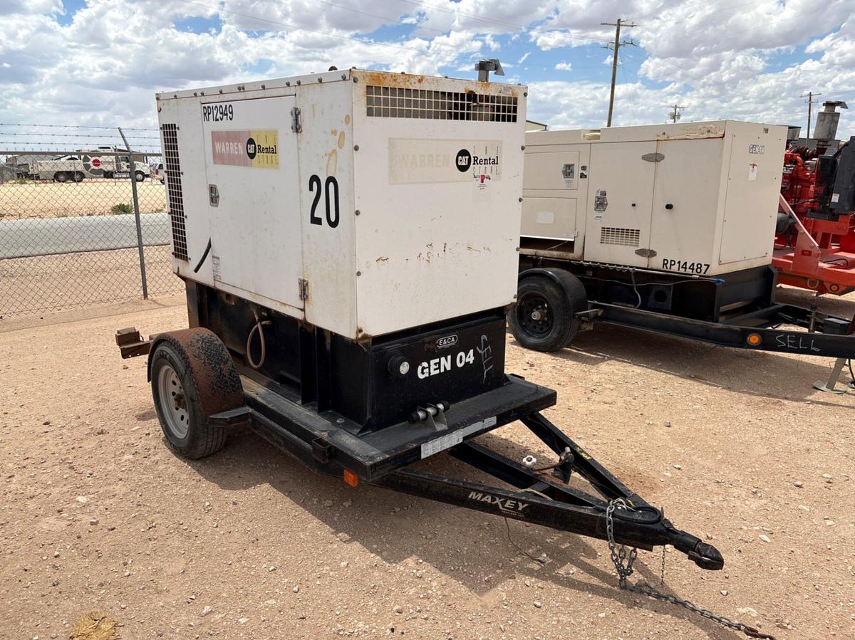 Used 2013 WARREN POWER SYSTEMS NPS-P-20 20KW S/A BUMPER PULL TOWABLE GENERATOR