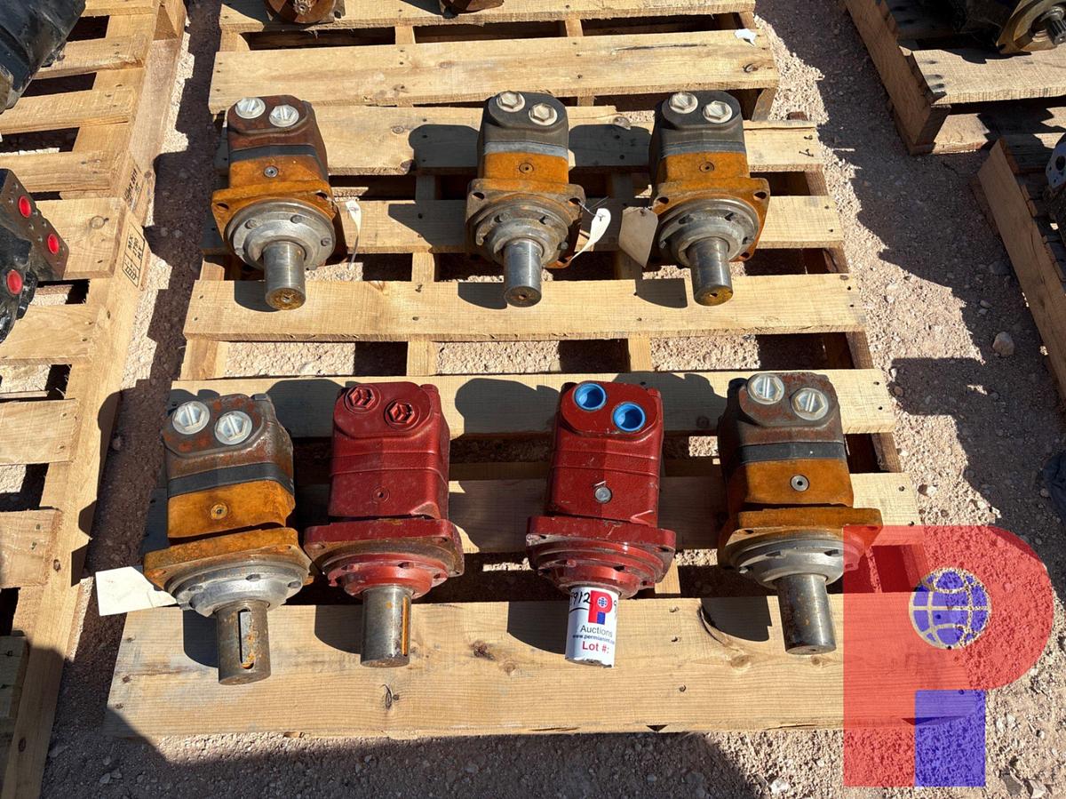 Used PALLET W/ (7) HYDRAULIC MOTORS