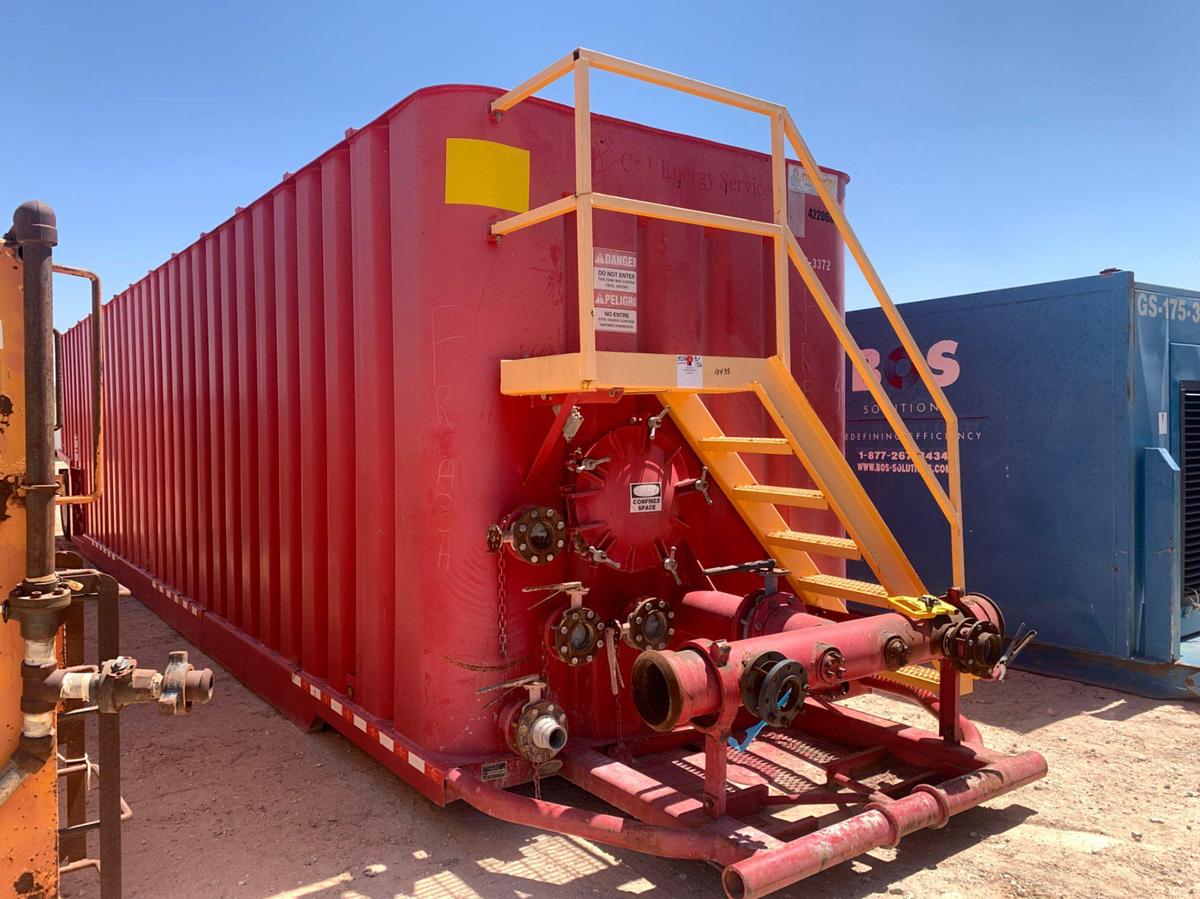 Used 48’ L x 9’ W x 10’ T 634 Bbl Frac Tank