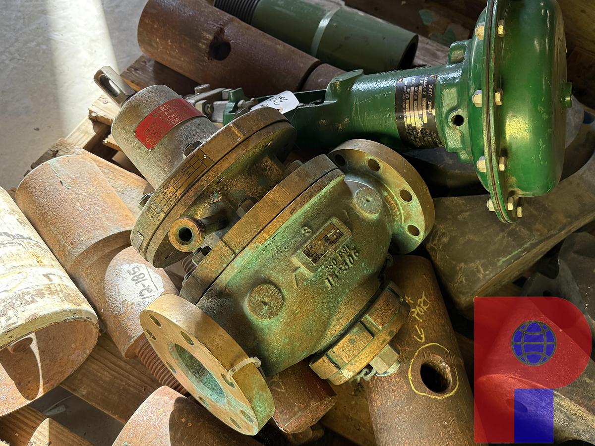 Used PALLET W/ 2-7/8” BOP RAMS, (2) FLOW VALVES, SUBS, & 4” RELIEF VALVE IN CRATE