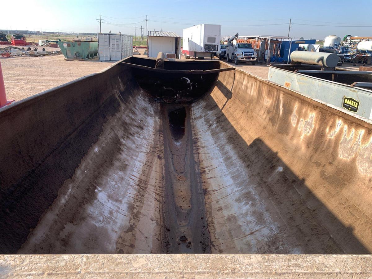Used 40’ L x 10’W x 7’T 558bbl Round Bottom Open Top Tank