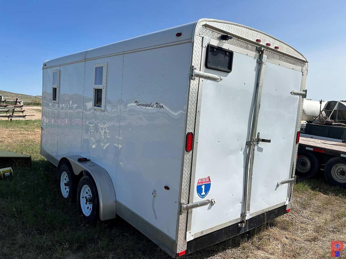 Used 2015 INTERSTATE MFG. 16' T/A ENCLOSED BUMPER PULL CREW TRAILER