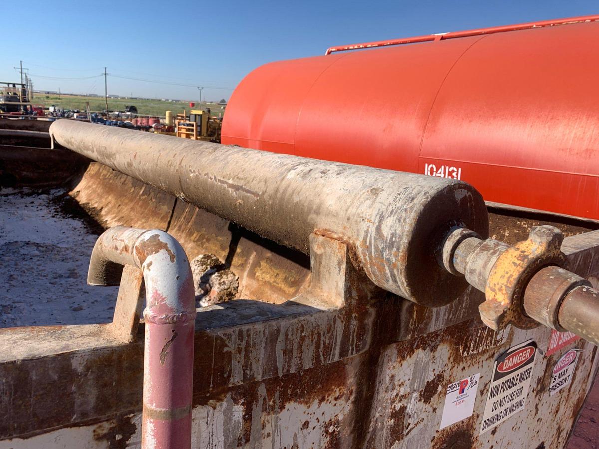 Used 40’ x 11’ x 7’ 558 Barrel Round Bottom Open Top Skidded Pit w/ Gas Buster
