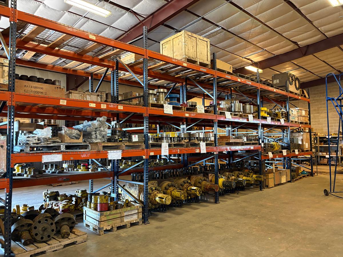 Used 50’ x 4’ x 14’ pallet rack shelving