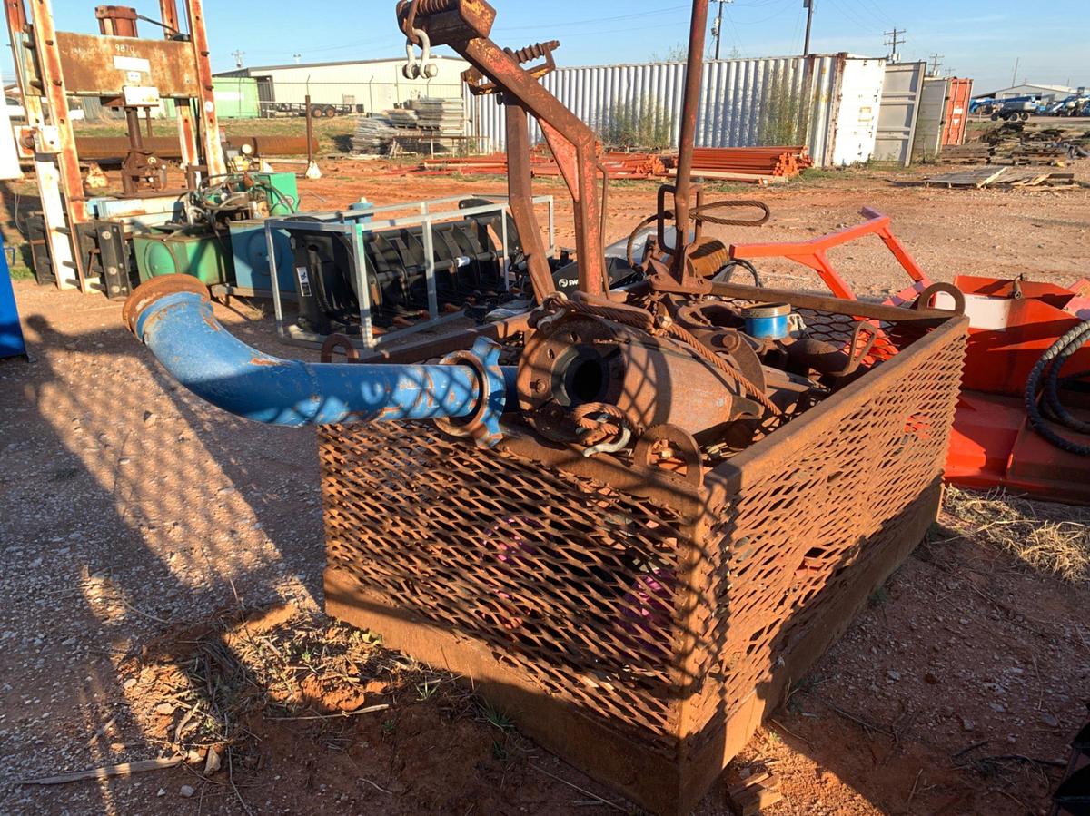 Used 6’ L x 4’ W x 32” T Tool Basket w/ 3 Manual Tongs and Attachments