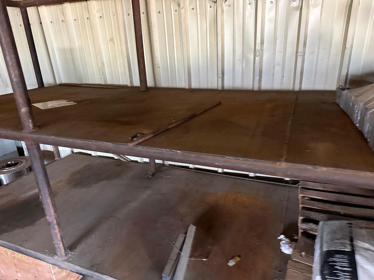 Used 12’L x 4’W x 8’H HEAVY DUTY METAL PIPE SHELF