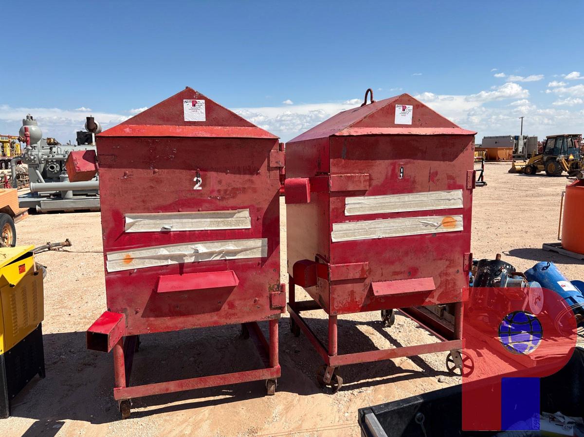 Used (2) 4’ X 3.5’ X 7’ ROLLING EXPLOSIVE STORAGE CABINETS