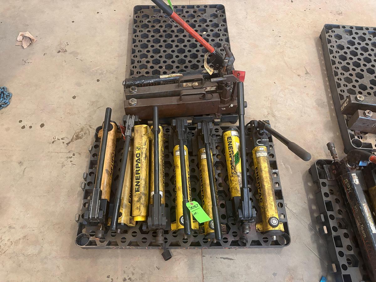 Used (10) ENERPAC & power team manual hydraulic pumps