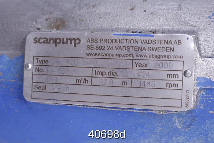 Used Scanpump Type BE 420-1540, Duplex Stainless Steel #40698